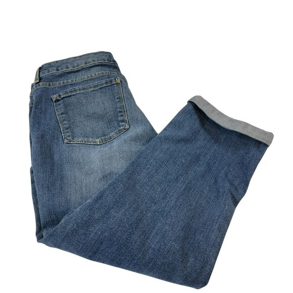Code Bleu SOHO Crop Denim Jeans, Women 8, Light Wash, Distressed, Mid Rise, EUC - Picture 1 of 12